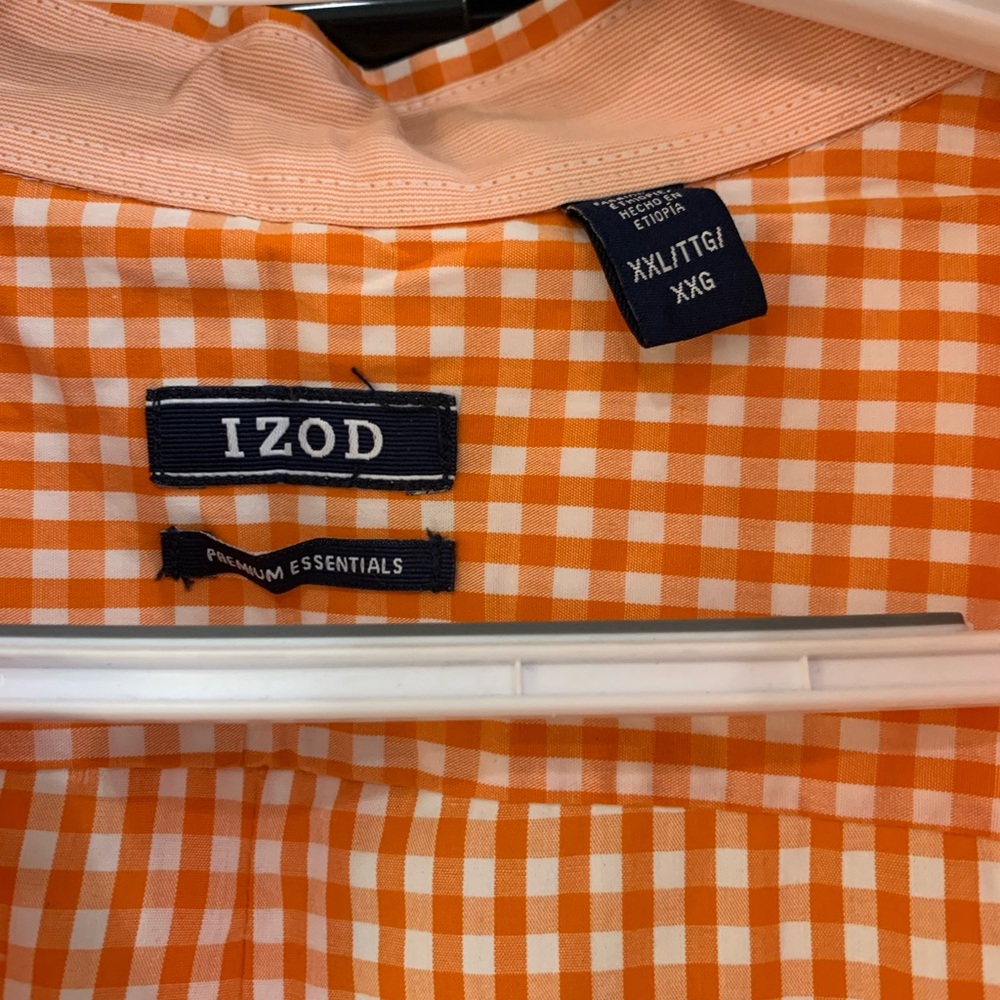 IZOD Orange Checkered Shirt